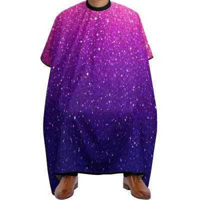 Waterproof Professional Hair Cutting Cape Large Salon Barber Cape for Men Women Beautiful Purple Shining Glitter Sparkles Pattern