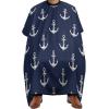 Fashion Easy Clean Professional Barber Cape Waterproof Haircut Cape with Adjustable Closure Nautical Anchor Navy view 1