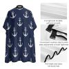 Fashion Easy Clean Professional Barber Cape Waterproof Haircut Cape with Adjustable Closure Nautical Anchor Navy view 4