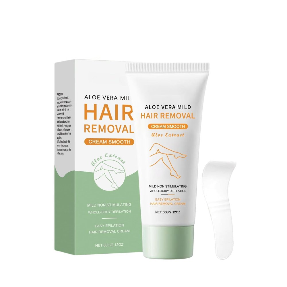 Aloe Vera Moisturizing Depilatory Cream, Gentle Body Use, 5-10 Mins Quick Hair Removal, Easy Rinse(1pcs)