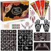 Temporary Tattoo Kit 4Pcs 3Colors Stencil White Tattoo Outline Pen Swabs view 1