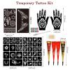 Temporary Tattoo Kit 4Pcs 3Colors Stencil White Tattoo Outline Pen Swabs view 2