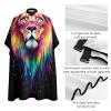 Stylish Professional Hair Cutting Cape Fashionable Salon Barber Cape with Adjustable Closure Trippy King Animal Lion Watercolor Art view 4