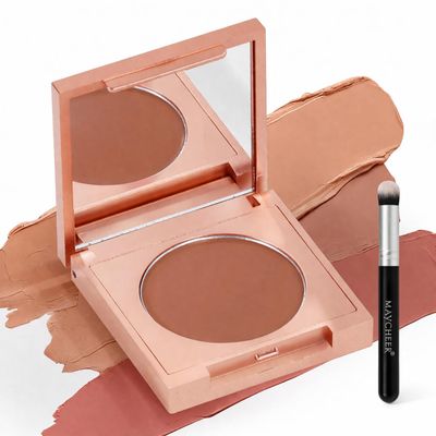 Maycheer Under Eye Concealer, Maycheer Colored Clay CC Undereye Corrector with Brush, Conceal Brighten Hydrating Under Eye (Orange)