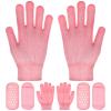 MALUGOGO Spa Moisturizing Socks and Hand Care Gloves Set 2 Pairs Pink for Dry Complexion Treatment and Callus Repair Foot and Hand Moisturizer Care view 1