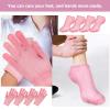 MALUGOGO Spa Moisturizing Socks and Hand Care Gloves Set 2 Pairs Pink for Dry Complexion Treatment and Callus Repair Foot and Hand Moisturizer Care view 3