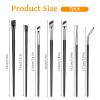 7 Pcs Angled Eyeliner Brushes, Ultra Thin Eye Makeup Brushes, Synthetic Bristles, for Eyelining And Eyebrows view 2