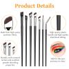 7 Pcs Angled Eyeliner Brushes, Ultra Thin Eye Makeup Brushes, Synthetic Bristles, for Eyelining And Eyebrows view 3