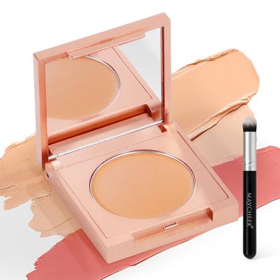 Maycheer Under Eye Concealer, Maycheer Colored Clay CC Undereye Corrector with Brush, Conceal Brighten Hydrating Under Eye (Natural)