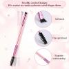 10 Pieces Duo Eyebrow Brush, Eyebrow Spoolie Brush and Angled Brow Brushes for Shaping & Filling Eyebrows Lash Tint Brushes for Brows or Lashes (Pink) view 3