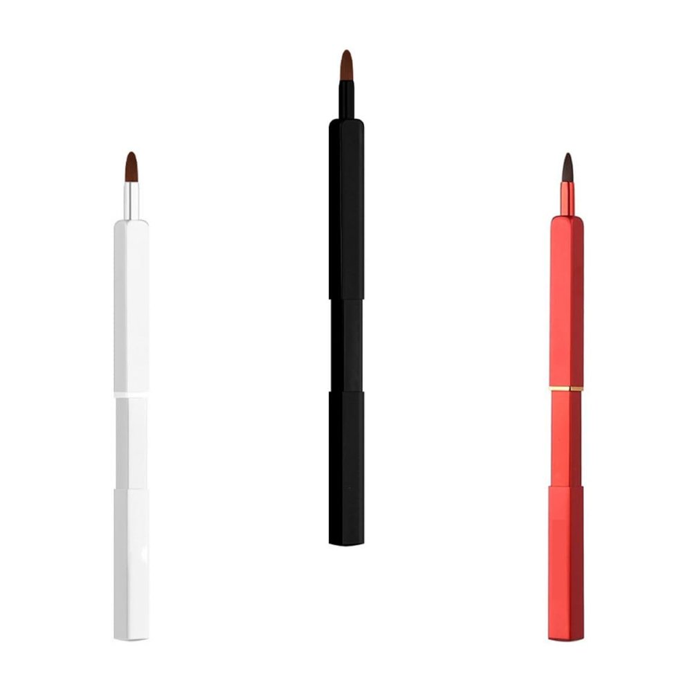 CORHAD Retractable Lipstick Brush 3pcs Set with Portable Lip Brush Applicators for Women, Compact Makeup Tool for Travel and Daily Lipstick Application