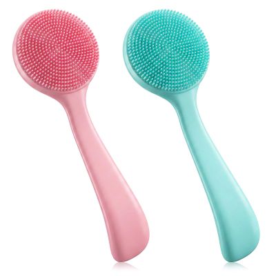 2 Pcs Face Scrubber Silicone Facial Cleansing Brush Soft Exfoliating Washing Face Brush Pore Cleansing Brushes for Blackheads Makeup Residues Removal