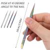 4 Pcs Nail Cleaning Cuticle Stick Tool Professional Pedicure Nail Art Care Stick Stainless Steel Cuticle Pusher Dead Skin Polish Peeler Cutter for Fingernails Toenails Manicure view 2