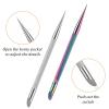 4 Pcs Nail Cleaning Cuticle Stick Tool Professional Pedicure Nail Art Care Stick Stainless Steel Cuticle Pusher Dead Skin Polish Peeler Cutter for Fingernails Toenails Manicure view 4
