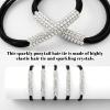 10 Pcs Rhinestone Hair Tie, Silver Rhinestone Hair Bands Sparkly Crystal Ponytail Holder Crystal Hair Accessories for Women view 3