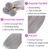 Dabork Human Hair Bundles Grey Straight Bundles 300g/Pack, 8 10 12 Inch view 3