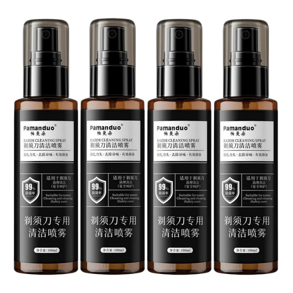 100ml Razor Cleaning Spray, Shaver Cleaning Liquid. Compatible With Braun, Compatible With Philips, Compatible With Panasonic, Suitable For 99% Of Razors And Hair Clippers(4 pcs)