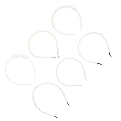 NUOBESTY Pearl Headbands for Women 6pcs Set, Multi-style Pearl Hair Hoops Hair Accessories, Wedding and Daily Wear