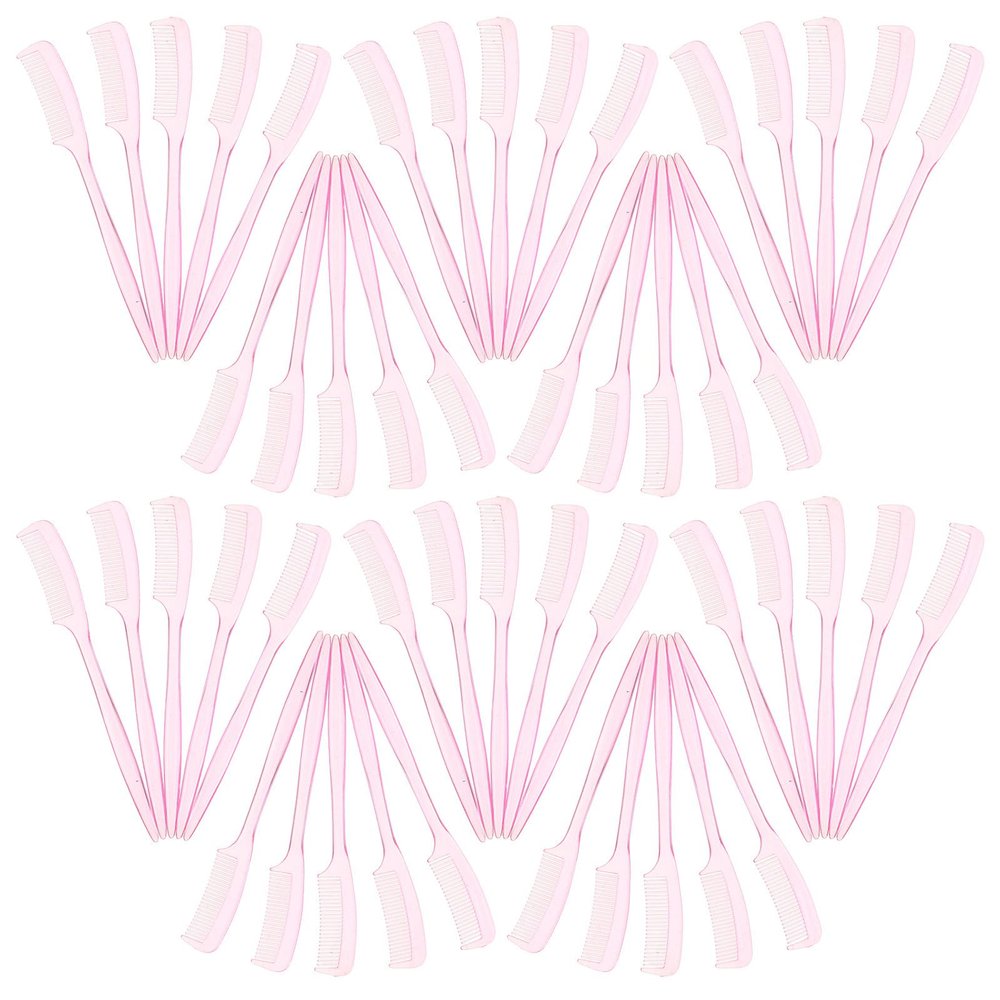 BETOOKY 100pcs Mini Eyelash Comb and Small Brow Brush 9cm Pink Reusable Eyebrow Eyelash Shaper for Lash Styling and Brow Grooming Tools for Women