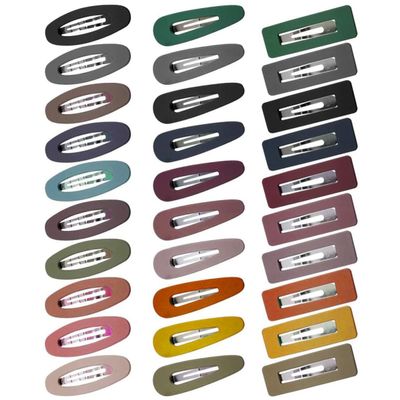 GRADENEVE 30pcs Hollow Matte Hair Clips Set with Oval, Teardrop, and Square Designs, Mixed Colors, Stylish Bangs Barrettes for Women, Side Hair Accessories for Everyday Use Random Color
