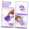 Abaodam Cat Claw Paw Shaped Cosmetic Brush 2pcs Purple Travel Foundation and Blush Makeup Blending Brush for Portable Face Concealer Application view 3