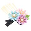 GETAJGHSD Kimono Hair Clip Tassel Barrette Vintage Japanese-style Flower Hairpin for Wedding and Traditional Hanfu Accessories, Pink Blue Purple Single view 1