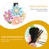 GETAJGHSD Kimono Hair Clip Tassel Barrette Vintage Japanese-style Flower Hairpin for Wedding and Traditional Hanfu Accessories, Pink Blue Purple Single view 3