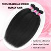 Kinky Straight Bundles Yaki Straight Bundles Human Hair 24 24 24 inch 12A 100% Unprocessed Virgin Full and Thick 3 Bundles, Silky Soft, No Shedding, No Smell, No Tangle view 2
