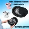 2026 Upgraded Face Bowl for Ice - Foldable Silicone Facial Ice Bath Bowl, Built-In Ice Tray, Cold Plunge Basin with Snorkel Design for Skin Tightening, Skincare Routine, Home Travel (Black) view 2