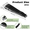 2 Pack Fingernail Clipper Curved Blade Sharp Stainless Steel Fingernail and Toenail Trimmers Large Nail Clippers Black Nail Cutter for Men and Women view 3