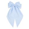 JGQUR Large Blue Hair Bow Clip for Women 1pc Oversized Long Tail Hair Ribbons Striped Hair Accessory for Party, Outfits, Prom view 1