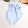 JGQUR Large Blue Hair Bow Clip for Women 1pc Oversized Long Tail Hair Ribbons Striped Hair Accessory for Party, Outfits, Prom view 3