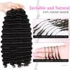 Deep Wave Feather Human Crochet Hair Miracle Invisible Knots 16Inch 60g view 3