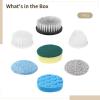 Funabridge Electric Scrubber Brush Heads, 7 Pcs Replacement Kit, Compatible with Power Scrubber, for Bathroom Kitchen Car Detailing, Spin Brush view 3