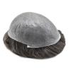Hair Toupee for Men Hairpiece Invisible Mens Hair Replacement System Transparent Ultra Thin Skin Human Hair Piece Unit for Men #1B05 Off Black+5% Gray-100% Light to Med-Light Density 6"x9" view 3
