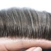 Hair Toupee for Men Hairpiece Invisible Mens Hair Replacement System Transparent Ultra Thin Skin Human Hair Piece Unit for Men #1B05 Off Black+5% Gray-100% Light to Med-Light Density 6"x9" view 4