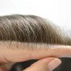 Human Hair Toupee for Men Hairpiece Invisible Mens Hair Replacement System Transparent Ultra Thin Skin Gray Hair Piece Unit for Men #410 Medium Brown+10% Gray-80% Light Density 6"x9" view 4