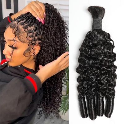 VIPbeauty Boho Human Braiding Hair Burmese Curly Bulk Human Hair Extensions For Kids/Friend For Bohemian Knotless Braids No Weft 300g 15A Virgin Pre Stretched 20 20 20 Inch