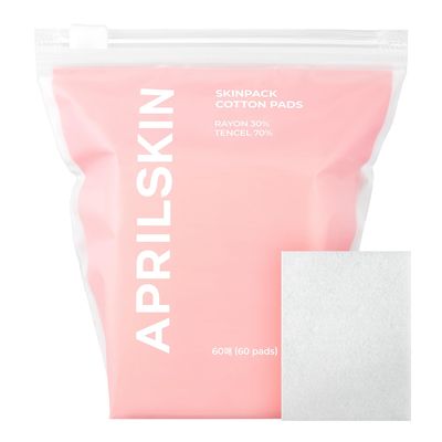 APRILSKIN Facial Pads for Toner, DIY Mask & Makeup Remover | Stretch up to 9.25" for Custom Fit | Lint-Free, Dermatologist-Approved, Sensitive-Skin Safe | Korean Skincare (60ct)