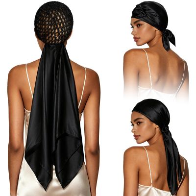 Wrap Cap Hair Net and Scarf, Silk Press Wrap 2 in 1 Hair Net for Silk Press