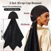 Wrap Cap Hair Net and Scarf, Silk Press Wrap 2 in 1 Hair Net for Silk Press view 3