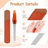 3 Pack Metal Nail Files for Women Fingernail Files with Leather Sheath Case Stainless Steel Finger Nail File with Non Slip Handle Double Sided Grit Nails Filer Thin Nailfile for Natural Nails view 3