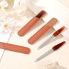 3 Pack Metal Nail Files for Women Fingernail Files with Leather Sheath Case Stainless Steel Finger Nail File with Non Slip Handle Double Sided Grit Nails Filer Thin Nailfile for Natural Nails view 4
