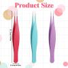 3 PCS Needle Nose Tweezers, Fine Point Tweezer Precision Ingrown Hair Tweezers Stainless Steel Point Tip Tweezer for Facial Hair Nose Eyebrow Blackhead Removal view 2