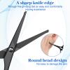 Amabro 4.7-inch Small Nose Hair Scissors, Stainless Steel Scissor with Rounded Tips Curved Safety Precision Grooming for Trimming Details Facial Hair Eyebrow Beard Mustache Men Women, Travel Safe view 3