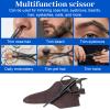 Amabro 4.7-inch Small Nose Hair Scissors, Stainless Steel Scissor with Rounded Tips Curved Safety Precision Grooming for Trimming Details Facial Hair Eyebrow Beard Mustache Men Women, Travel Safe view 4