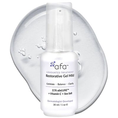 afa Restorative Gel Mild 11% Gentle Exfoliating Gel with afaLUXE, Vitamin C & Dead Sea Minerals For Brighter Skin, Smaller Pores, Smooth Texture & Fine Line Reduction, 1.0 fl oz