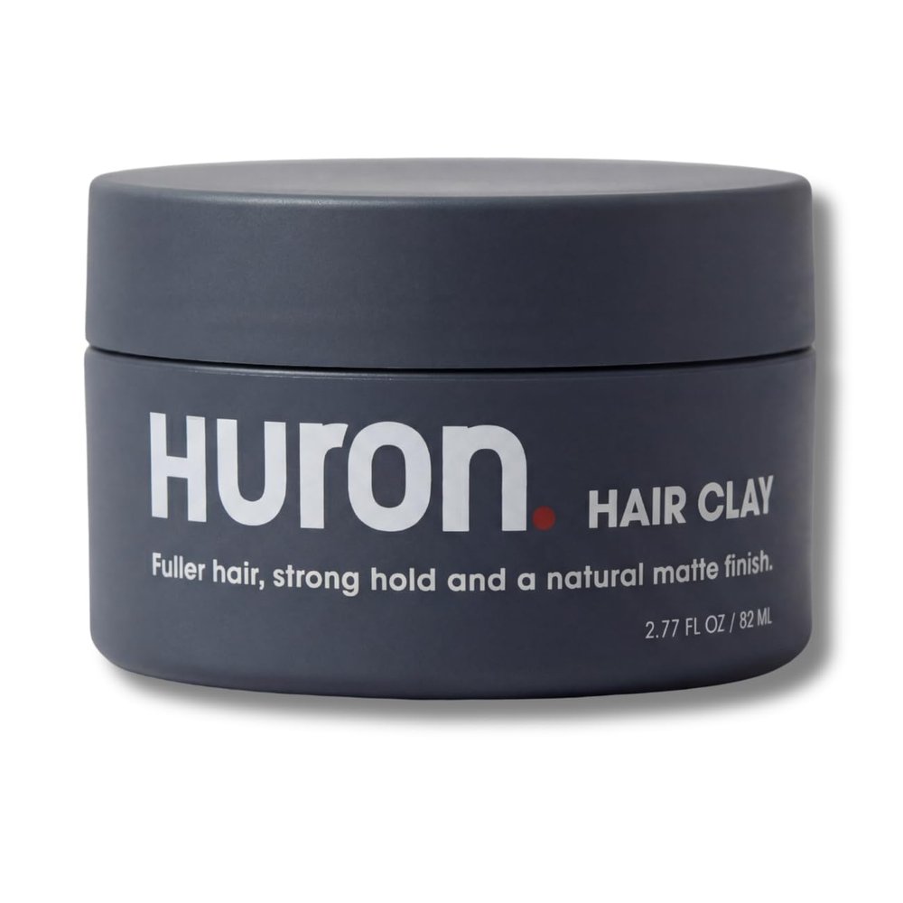 Huron Hair Clay: Matte Finish + Firm Hold, (2.77 oz jar)