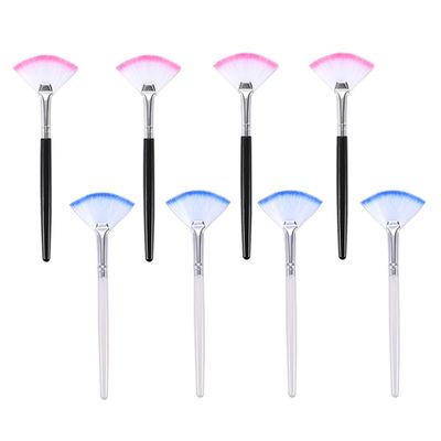 GAROZATION 8pcs Fan-shaped Facial Mask Brushes Soft Bristles with Long Handles Cosmetic Tools for Skincare and Makeup Application at Home and Spa