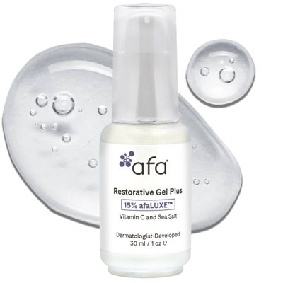 afa Restorative Gel Plus 15% Advanced Exfoliating Gel with afaLUXE, Vitamin C & Dead Sea Minerals - For Brighter Skin, Smaller Pores, Smooth Texture & Fine Line Reduction, 1.0 fl oz